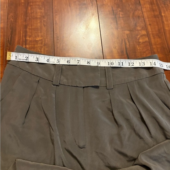 Stone cold fox trousers 100% silk green harem cropped work pants size xs/small - Picture 15 of 16